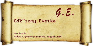 Gózony Evetke névjegykártya